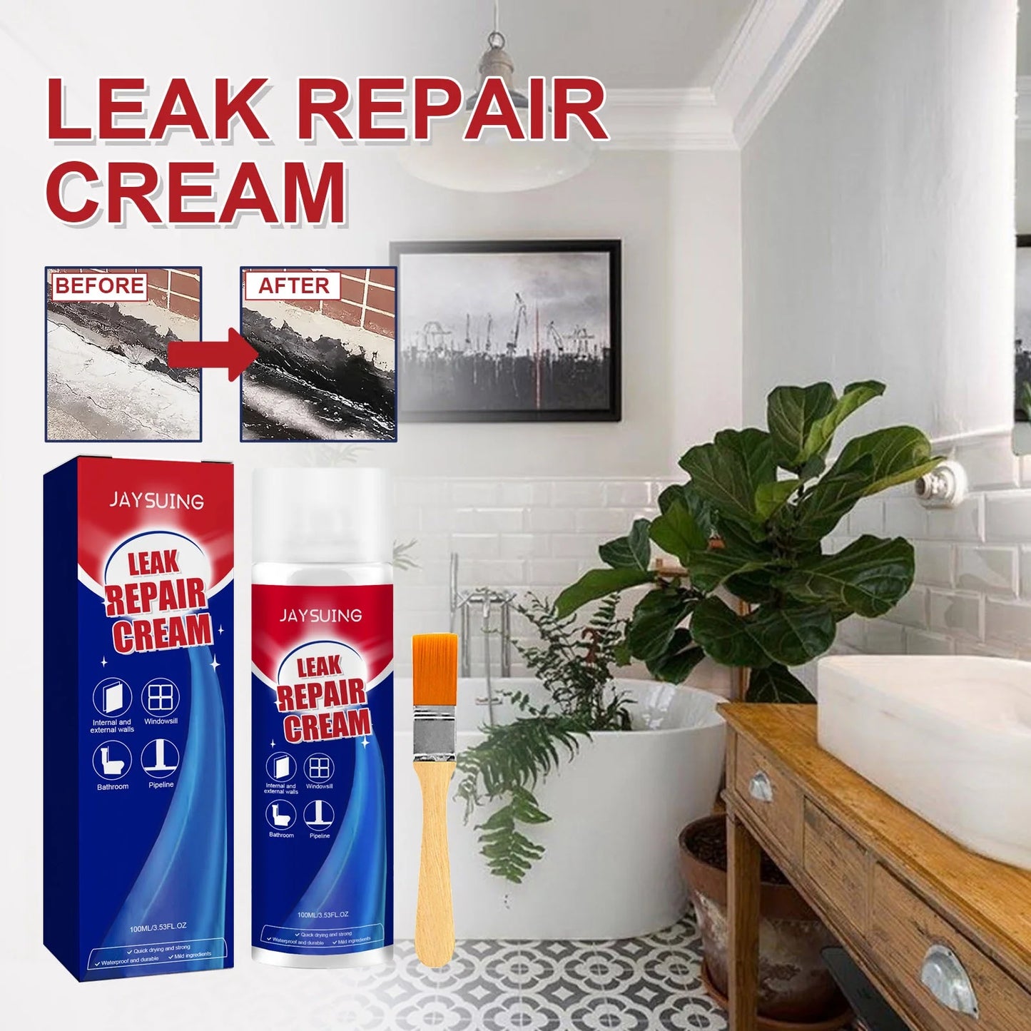 2025 Anti-Leak Repair Spray 100Ml Repair Water Leakage at the Junction Suitable for Water Windows Walls Bathrooms Etc 100Ml
