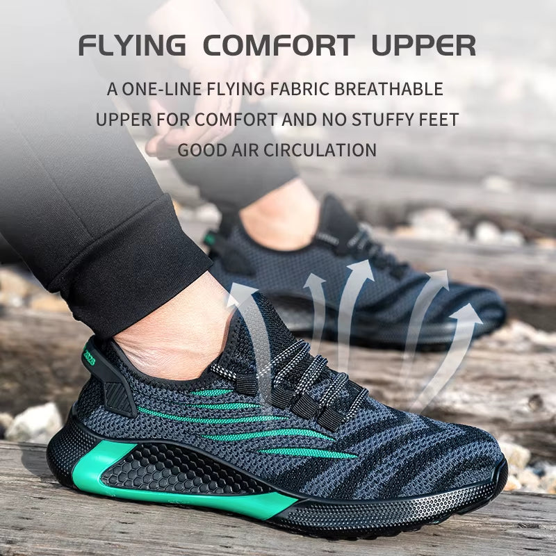 Men Work Safety Shoes Anti-Puncture Working Sneakers Male Indestructible Work Shoes Men Boots Lightweight Men Shoes Safety Boots