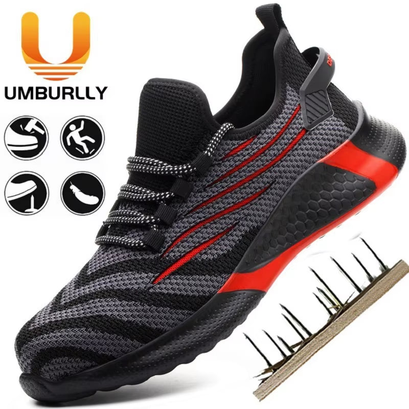 Men Work Safety Shoes Anti-Puncture Working Sneakers Male Indestructible Work Shoes Men Boots Lightweight Men Shoes Safety Boots