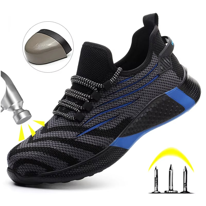 Men Work Safety Shoes Anti-Puncture Working Sneakers Male Indestructible Work Shoes Men Boots Lightweight Men Shoes Safety Boots