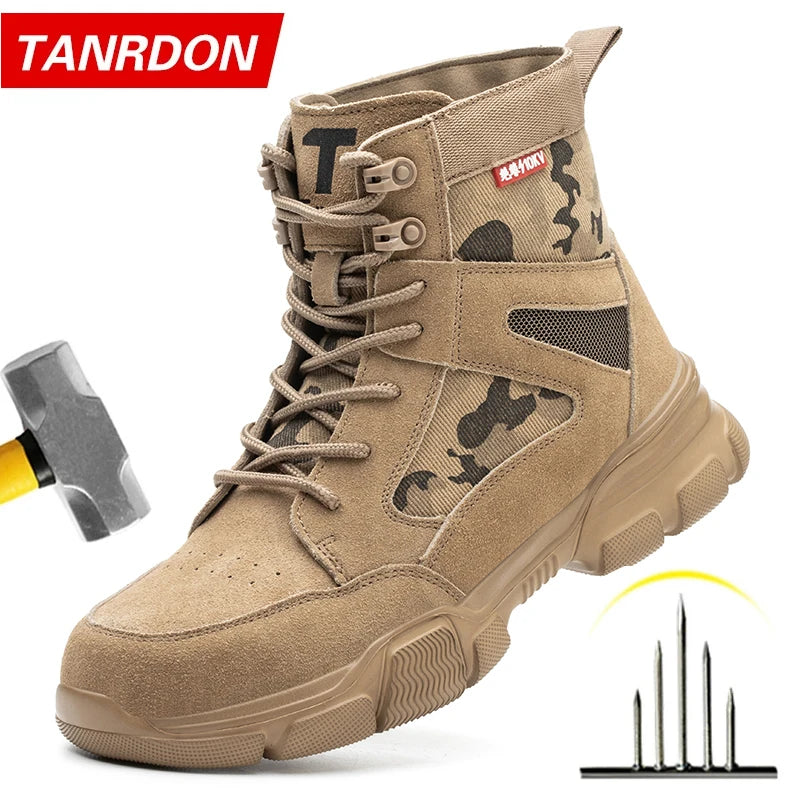 Sneakers Indestructible Shoes Work Safety Shoes with Steel Toe Cap Puncture-Proof Male Security Protective Shoes Tactical Boots