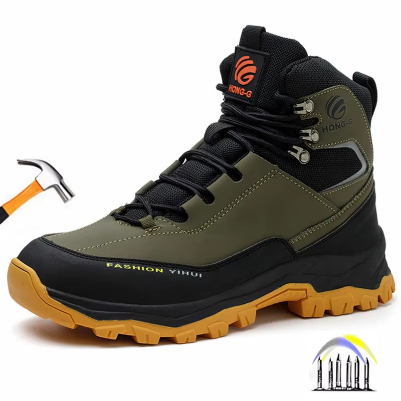 Safety Shoes Man Waterproof Work Safety Sneakers High Top Boots anti Puncture Work Shoes Steel Toe Working Shoes with Protection
